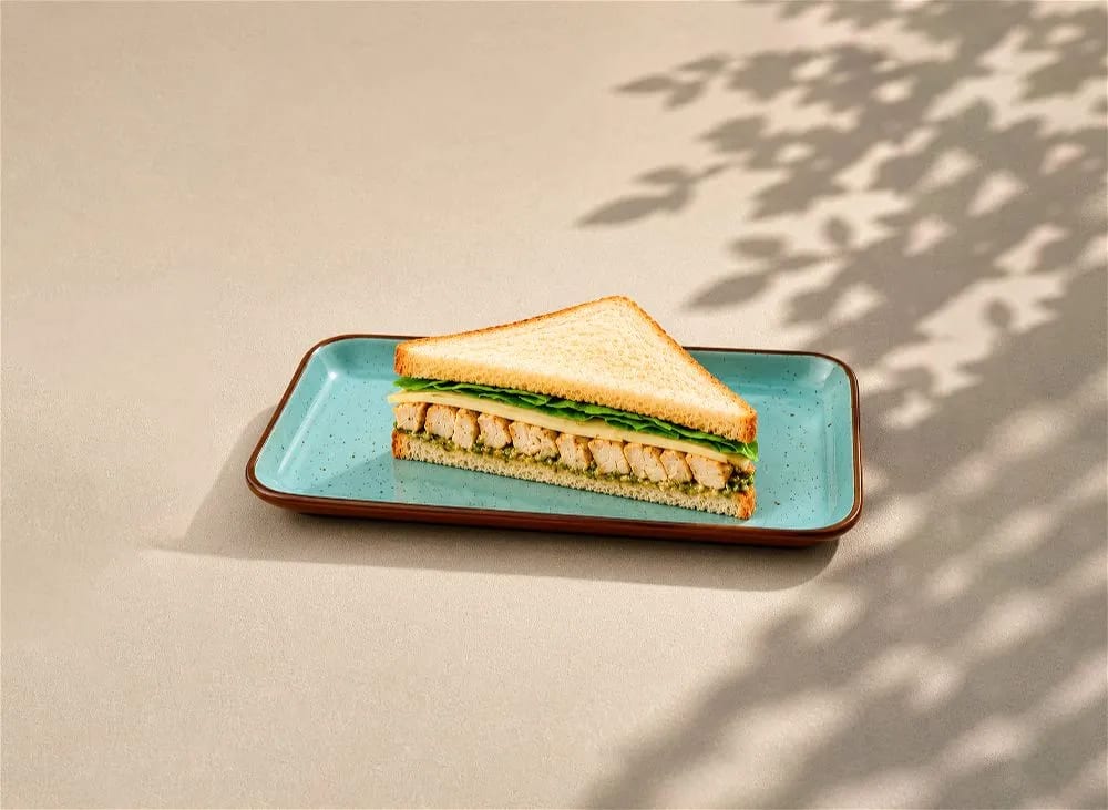 Chicken Pesto Cottage Cheese Sandwich